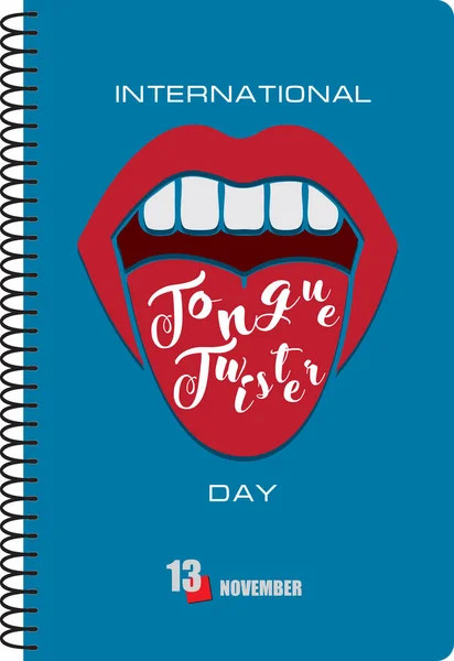 Het Evenement Wordt Gevierd November Tongue Twister Day — Stockvector