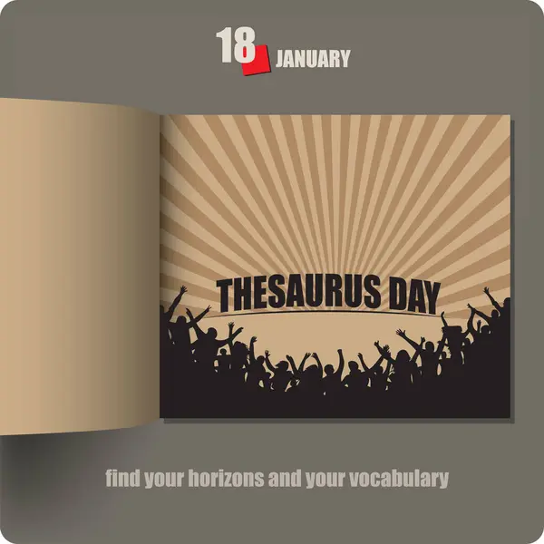 Album Verbreitet Mit Datum Januar Nationaler Thesaurus Tag — Stockvektor