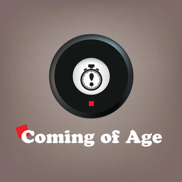Plakat Mit Einem Gerät Das Coming Age Signalisiert — Stockvektor