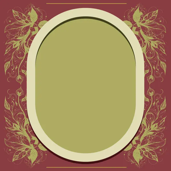 Oval Frame Antique Style Floral Ornament — Stock Vector