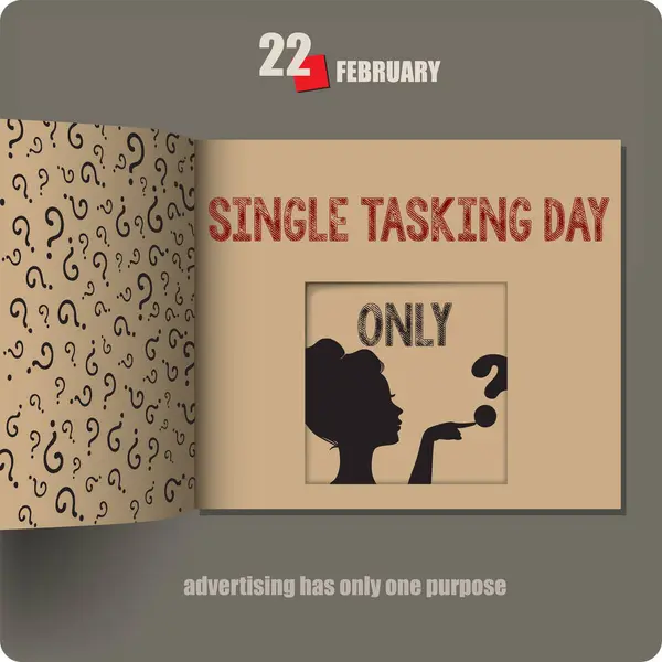Album Verbreitete Sich Mit Einem Datum Februar Single Tasking Day — Stockvektor