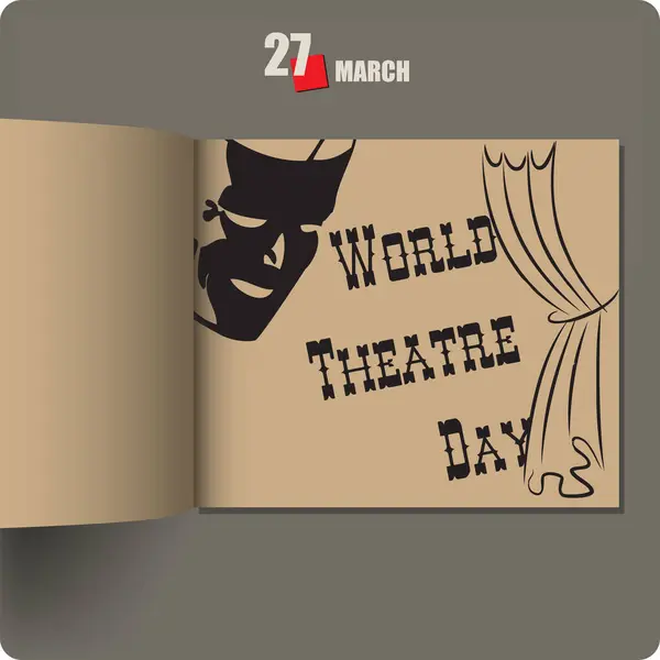 Альбом Поширився Датою Березні Всесвітній День Театру — стоковий вектор