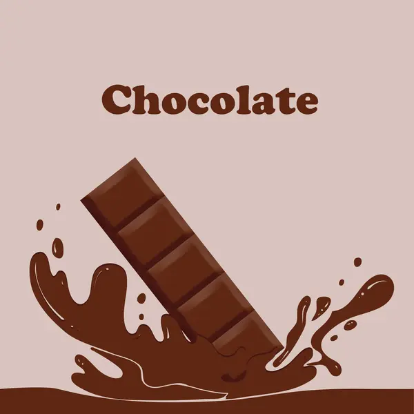 Конструкция Шоколадного Плаката Шоколадный Брызг Шоколадом — стоковый вектор