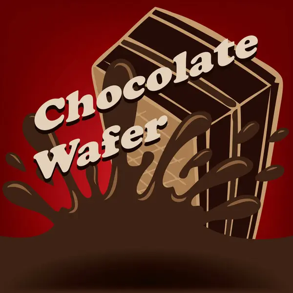 Шоколадный Десерт Вафлями Шоколадные Вафли Векторная Иллюстрация — стоковый вектор