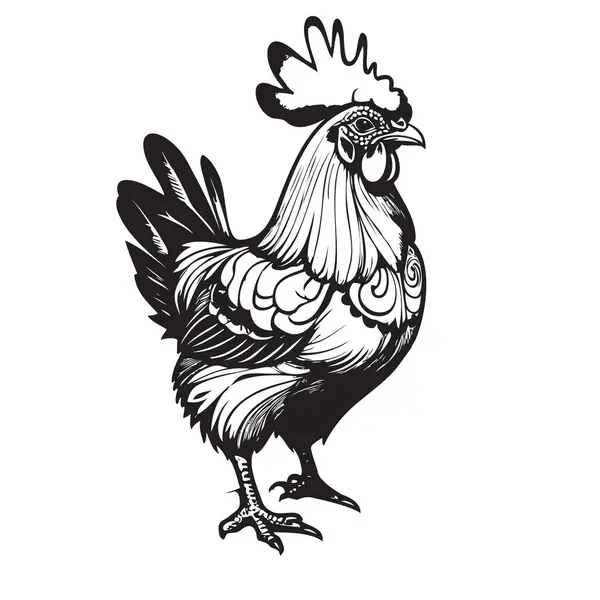 成年公鸡在装饰设计中的例证 免版税图库插图