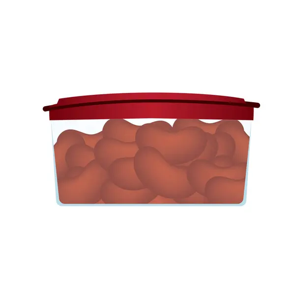 红色Haricot塑料包装 图库矢量图片