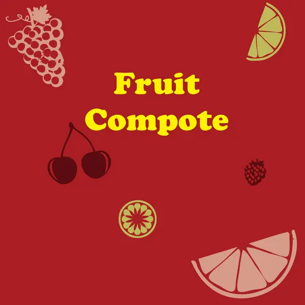 Zdrowy Napój Owoców Fruit Compote Wektor Stockowy