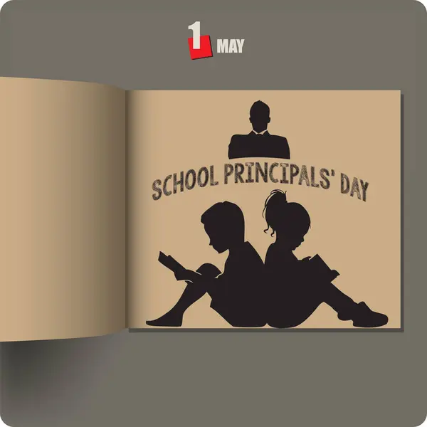 Album Verspreid Met Een Datum Mei School Principals Day Stockillustratie