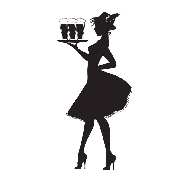 Menina Terno Com Cerveja Oktoberfest Ilustrações De Stock Royalty-Free