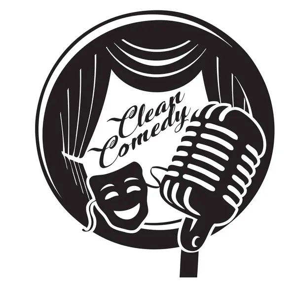 Genre Clean Comedy Microphone Theater Mask 免版税图库矢量图片