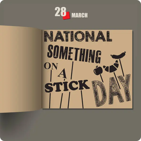 Album Spread Date March National Something Stick Day 图库插图