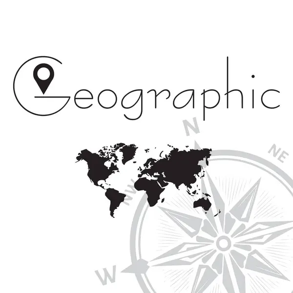 Vektorová Ilustrace Téma Geografie Royalty Free Stock Ilustrace