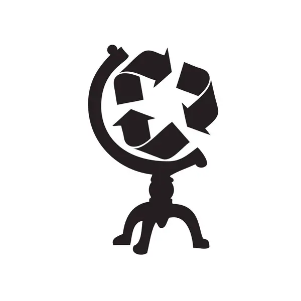 Globus Ständer Mit Globalem Recycling Symbol Vektorillustration Stockillustration