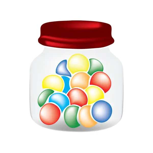 Glass Jar Candies Lollipops Vector de stock