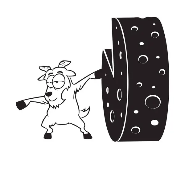 Cheerful Goat Goat Cheese Vector Illustration Vettoriali Stock Royalty Free