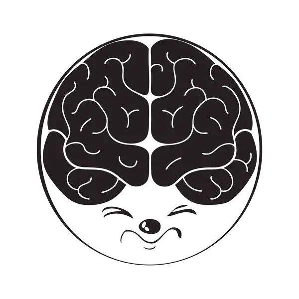 Una Cara Sombría Con Gran Cerebro Ilustración Vectorial Vector de stock