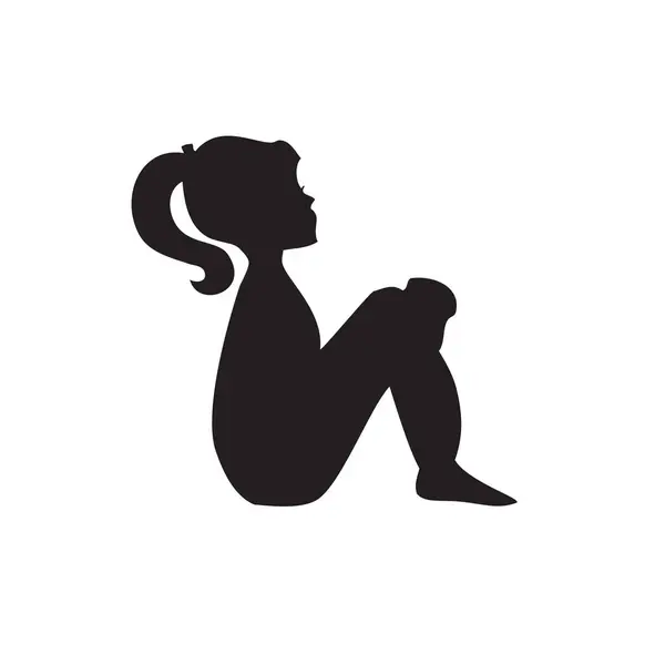 Girl Sitting Floor Vector Isolated Illustration Vettoriali Stock Royalty Free
