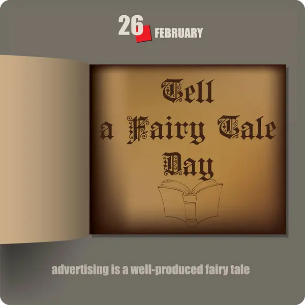 Álbum Difundido Con Una Fecha Febrero Tell Fairy Tale Day Gráficos vectoriales