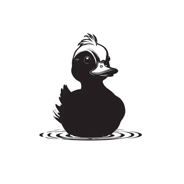 Toy Duck Circles Spreading Out Water Vector ストックイラスト