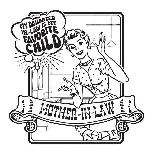 Illustration Mother Law Phrase Daughter Law Favorite Child ロイヤリティフリーのストックイラスト
