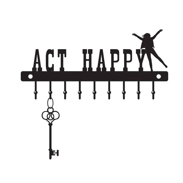 Creative Key Hanger Act Happy Vector Illustration Telifsiz Stok Vektörler