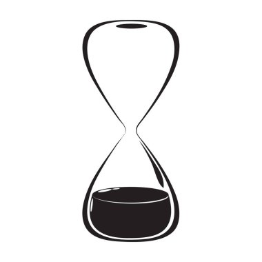 An hourglass in which the sand has ended clipart