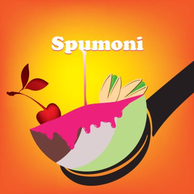 Poster of an Italian sweet dessert based on ice cream - Spumoni clipart