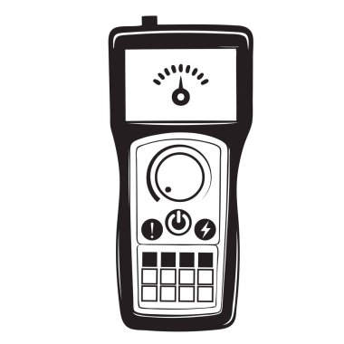 Elektronik tanı aracı, beyaz arka planda izole edilmiş. Vektör illüstrasyonu.