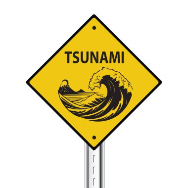 Metal profilinde tsunami uyarısı var. Vektör illüstrasyonu