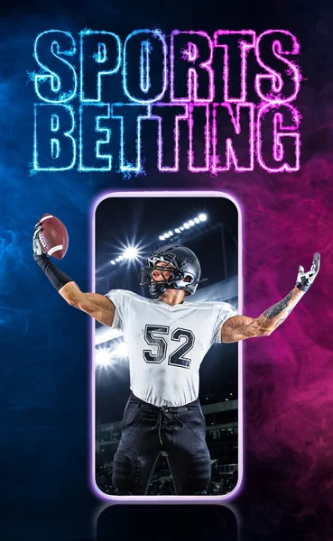 Sports betting concept. Design for a bookmaker. Download vertical banner for sports website or mobile application.