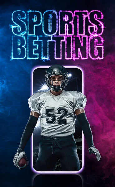 Sports betting concept. Design for a bookmaker. Download vertical banner for sports website or mobile application.