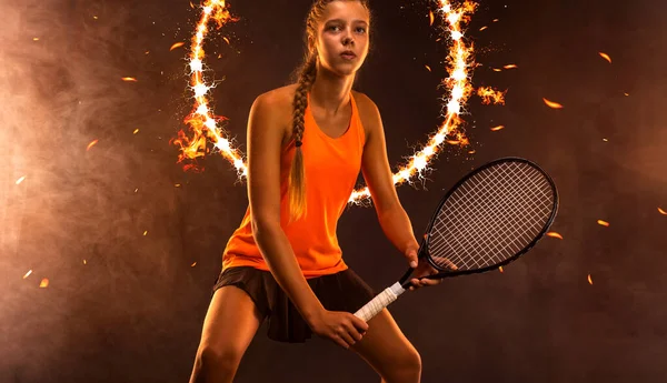 Tennis Player Download Photo Advertising Layout Theme Sports Tennis Girl — Foto Stock