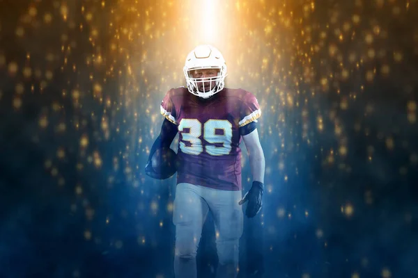 American Football Player Banner Template Sports Magazine Theme American Football — Stock Photo, Image