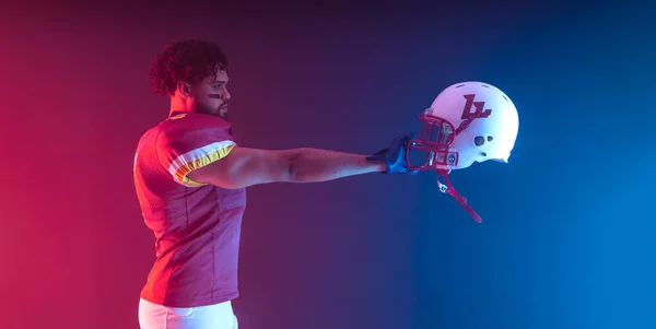 American Football Player Banner Ads Template Sports Magazine Websites Articles — Stock Photo, Image