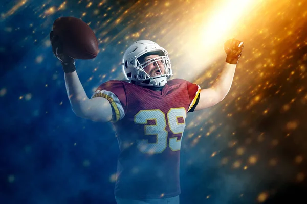 American Football Player Banner Ads Template Sports Magazine Websites Articles — Stockfoto