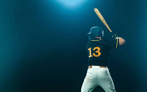 Beyzbol Oyuncusu Maç Günü Spor Bahislerinde Beyzbol Maçlarının Reklamını Yapmak — Stok fotoğraf