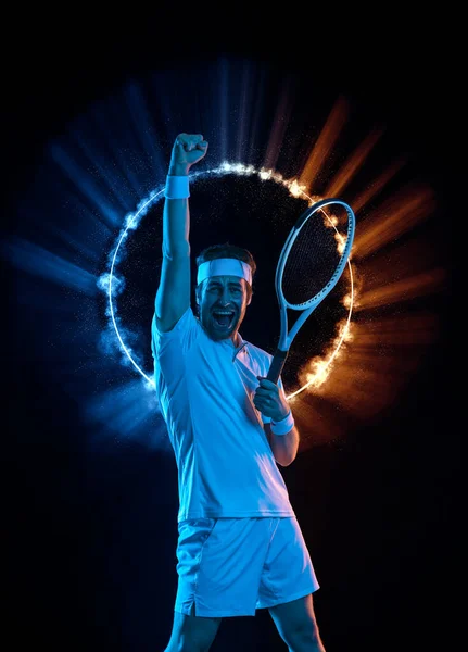 Παίκτης Τένις Ρακέτα Κατεβάστε Μια Φωτογραφία Ενός Παίκτη Του Τένις — Φωτογραφία Αρχείου