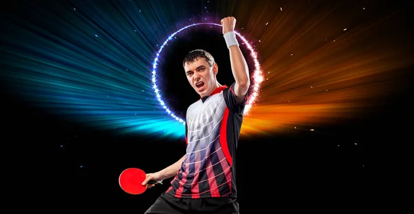 Table Tennis Player Download Photo Table Tennis Player Tennis Racket — Stock Photo, Image