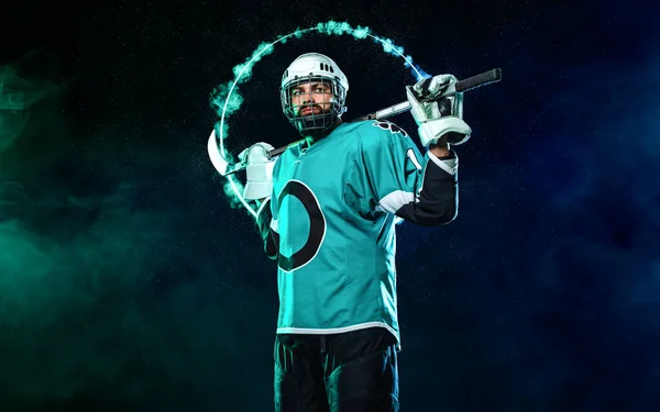 Lední Hokejista Stáhněte Fotografii Vysokým Rozlišením Pro Reklamu Sportovní Sázení — Stock fotografie