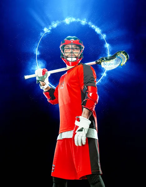 Lacrossespelare Ladda Ner Högupplöst Bild Lacrosse Spelare Sportspel Reklam För — Stockfoto