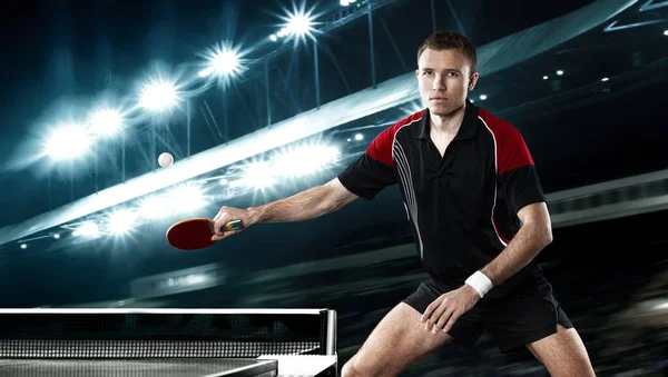 Table Tennis Player Download Photo Table Tennis Player Tennis Racket — Stock Photo, Image