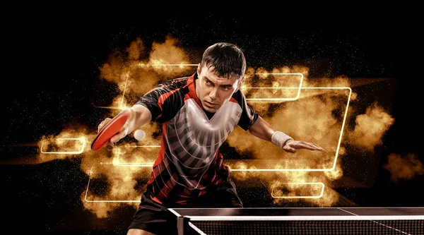 Jugador Tenis Mesa Ping Pong Descarga Una Foto Jugador Tenis —  Fotos de Stock