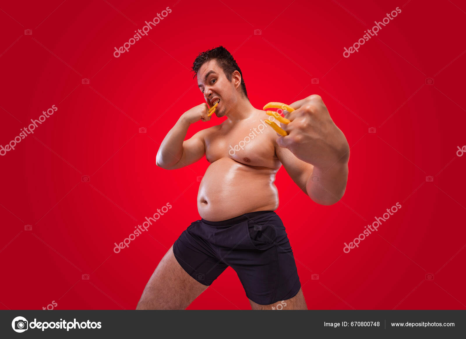 Very Fat Man Gorges Himself Cream Obesity Eating Disorder Concept — Stock  Photo © MikeOrlov #670800748