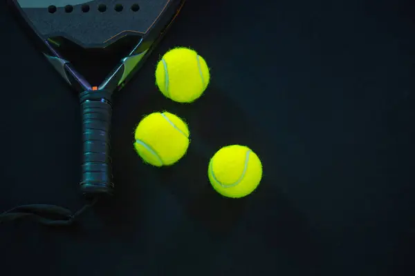 Padel Tenis Raketleri Spor Sahası Toplar Bir Spor Uygulaması Sosyal Stok Fotoğraf