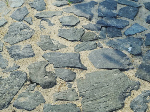Pavimento Piedra Los Rayos Del Sol Poniente —  Fotos de Stock
