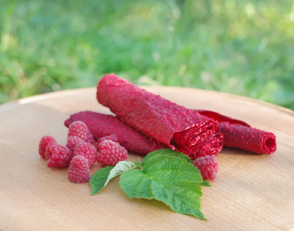 Raspberry Sweets Prepared Sweets Berries Your Garden — Stock Photo, Image