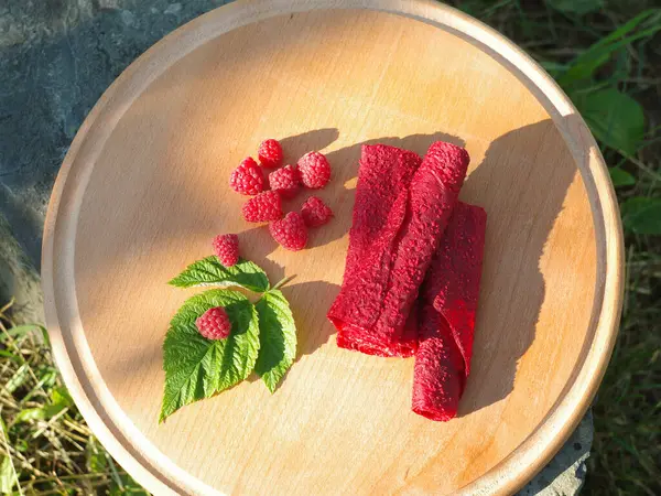 Raspberry Sweets Prepared Sweets Berries Your Garden — Stock Photo, Image