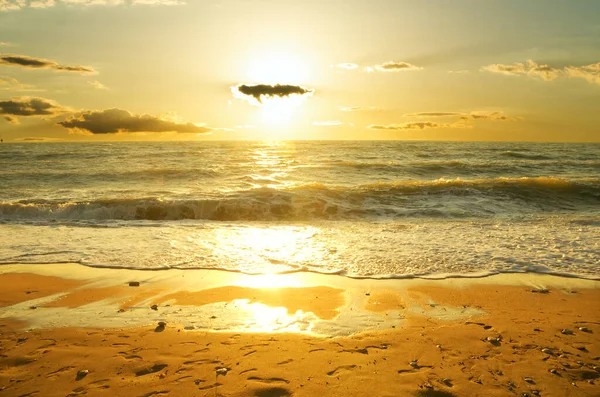 Zachód Słońca Plaży Kompozycja Natura — Zdjęcie stockowe
