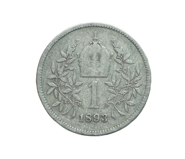Antik Österrikiska Silvermynt Från 1893 — Stockfoto