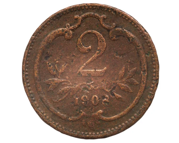 Pièce Monnaie Autrichienne Antique Cuivre 1908 — Photo